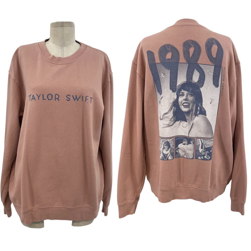 Taylor Swift Sweatshirt 1989 Taylor's Version Crewneck Pink Size Large‎